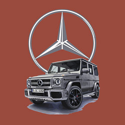 Свитшот хлопковый мужской Mercedes Gelendwagen G63 AMG G-class G400d, цвет: кирпичный — фото 2