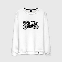 Свитшот хлопковый мужской Blink 182 лого, цвет: белый