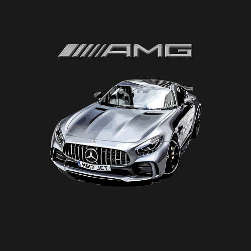 Мужской свитшот Mercedes AMG Racing Team / Черный – фото 3