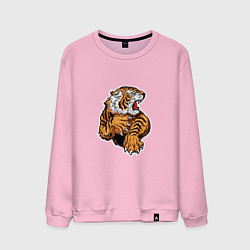 Свитшот хлопковый мужской Tiger Man, цвет: светло-розовый