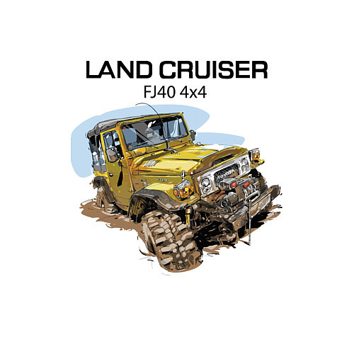 Мужской свитшот Toyota Land Cruiser FJ 40 4X4 / Белый – фото 3