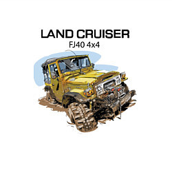 Свитшот хлопковый мужской Toyota Land Cruiser FJ 40 4X4, цвет: белый — фото 2