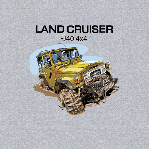 Мужской свитшот Toyota Land Cruiser FJ 40 4X4 / Меланж – фото 3