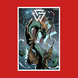 Свитшот хлопковый мужской Ёрмунганд Морской змей, цвет: красный — фото 2