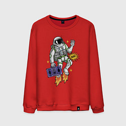 Свитшот хлопковый мужской Space disco bang!, цвет: красный