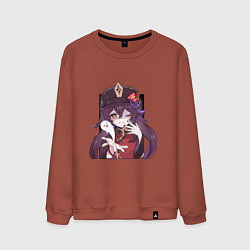 Свитшот хлопковый мужской Шалость Ху Тао, цвет: кирпичный