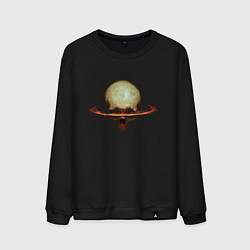 Свитшот хлопковый мужской Череп в кольце - Сатурн, цвет: черный