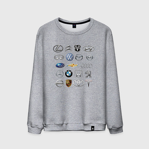 Мужской свитшот АВТОБРЕНДЫ ЛОГО / Меланж – фото 1