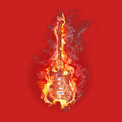 Свитшот хлопковый мужской Burning guitar, цвет: красный — фото 2