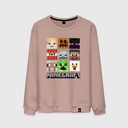 Мужской свитшот МИР МАЙНКРАФТА, КУБИКИ