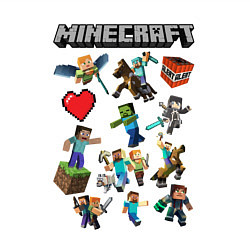 Свитшот хлопковый мужской МИР МАНКРАФТА, ГЕРОИ И МОНСТРЫ ИГРЫ, цвет: белый — фото 2