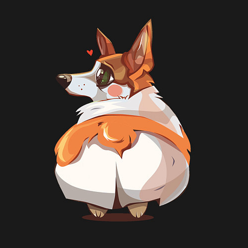 Мужской свитшот Корги пухля / Черный – фото 3