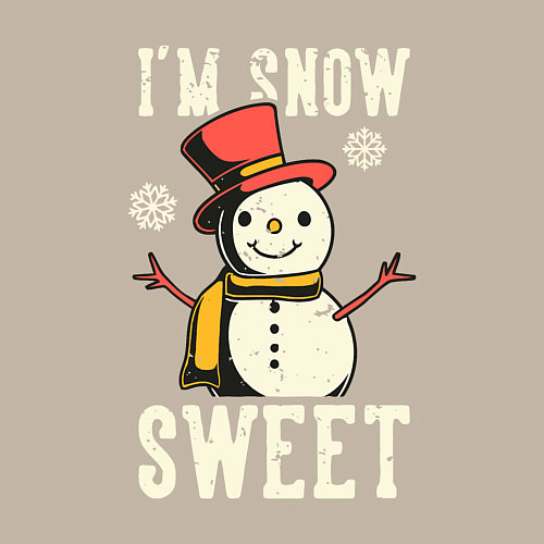 Мужской свитшот Snowman / Миндальный – фото 3