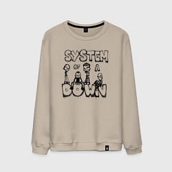 Мужской свитшот Карикатура на группу System of a Down