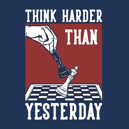 Мужской свитшот Шахматы, Chess / Тёмно-синий – фото 3