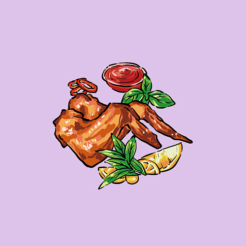 Мужской свитшот Куры гриль / Лаванда – фото 3