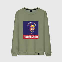 Свитшот хлопковый мужской Professor, цвет: авокадо