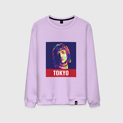Свитшот хлопковый мужской Tokyo - Токио, цвет: лаванда