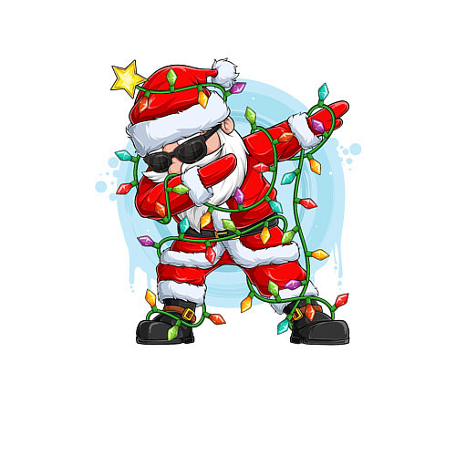 Мужской свитшот DAB SANTA CLAUS В ГЕРЛЯНДЕ / Белый – фото 3