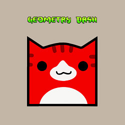 Свитшот хлопковый мужской Geometry Dash: Cat Skin, цвет: миндальный — фото 2