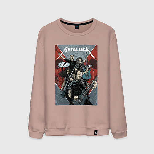 Мужской свитшот Metallica - cool dudes! / Пыльно-розовый – фото 1