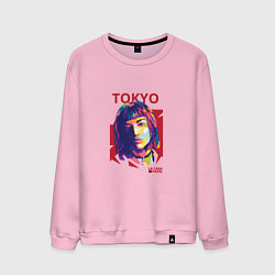 Свитшот хлопковый мужской Tokyo - La Casa De Papel, цвет: светло-розовый