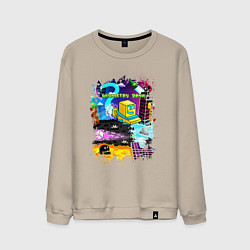 Мужской свитшот Geometry Dash: Pixel Logo