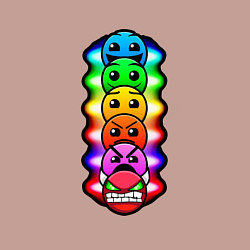 Свитшот хлопковый мужской Geometry Dash: Smiles, цвет: пыльно-розовый — фото 2