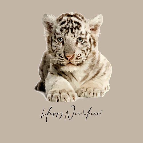 Мужской свитшот Happy New Tiger Year! / Миндальный – фото 3