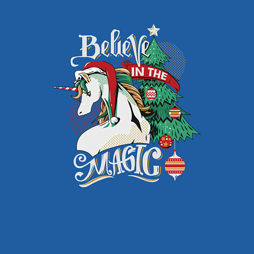 Мужской свитшот Unicorn Belive in the magic / Синий – фото 3