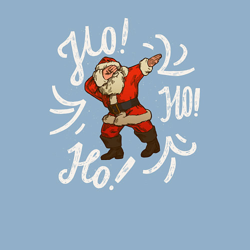 Мужской свитшот Santa Ho Ho Ho / Мягкое небо – фото 3