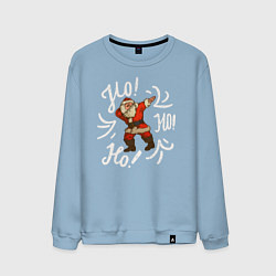 Свитшот хлопковый мужской Santa Ho Ho Ho, цвет: мягкое небо