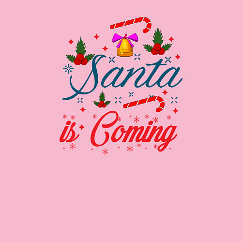Мужской свитшот Christmas Santa is Coming / Светло-розовый – фото 3