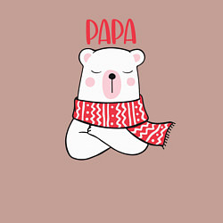 Свитшот хлопковый мужской Family Papa Bear, цвет: пыльно-розовый — фото 2