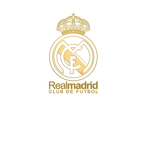 Мужской свитшот Real Madrid gold logo / Белый – фото 3