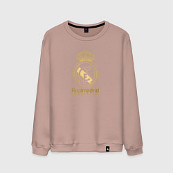 Свитшот хлопковый мужской Real Madrid gold logo, цвет: пыльно-розовый