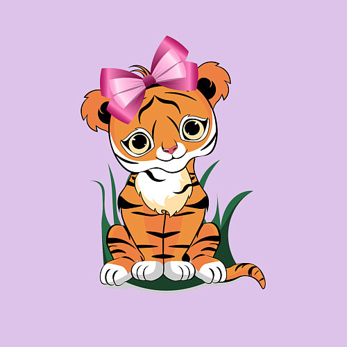 Мужской свитшот Тигр девочка / Лаванда – фото 3