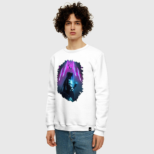 Мужской свитшот ДЖИНКС, ЛИГА ЛЕГЕНД ARCANE JINX / Белый – фото 3