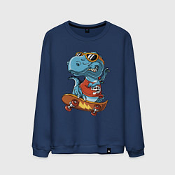 Свитшот хлопковый мужской The dinosaur Skater, цвет: тёмно-синий