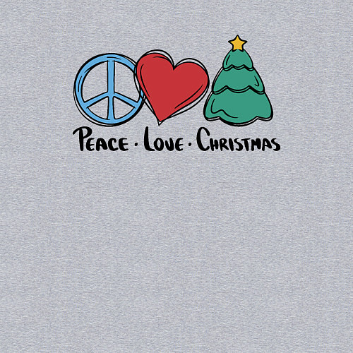 Мужской свитшот Peace Love and Christmas / Меланж – фото 3