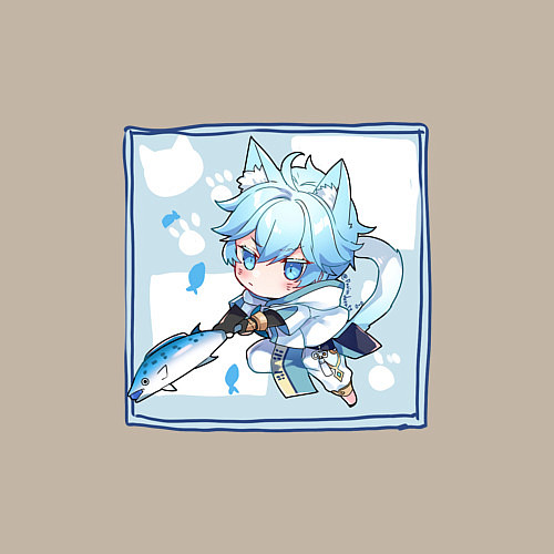 Мужской свитшот Котик Чун Юй в деле / Миндальный – фото 3