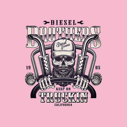 Мужской свитшот Дальнобой 2 / Светло-розовый – фото 3