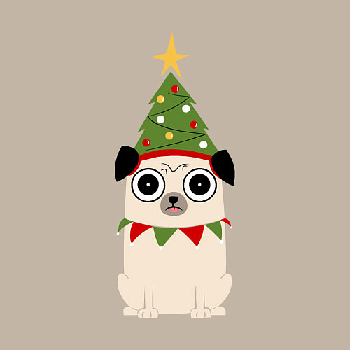 Мужской свитшот Пёса-ёлка / Миндальный – фото 3