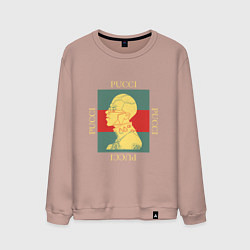 Свитшот хлопковый мужской PUCCI GOLD ПУЧЧИ ЗОЛОТО, цвет: пыльно-розовый