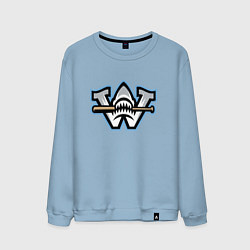 Свитшот хлопковый мужской Wilmington sharks - baseball team, цвет: мягкое небо