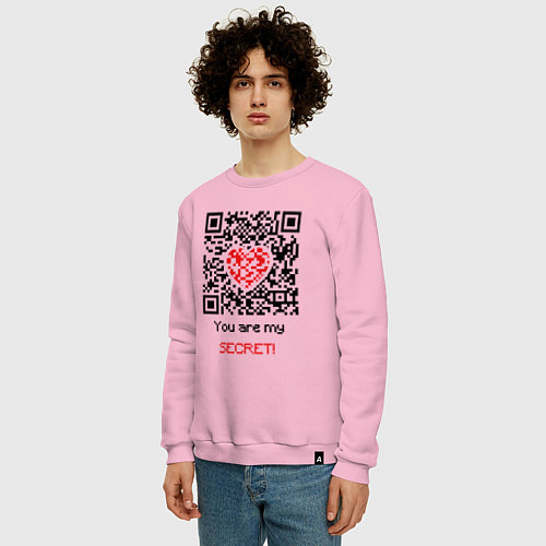 Мужской свитшот QR-Love / Светло-розовый – фото 3