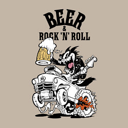 Свитшот хлопковый мужской Beer & RocknRoll, цвет: миндальный — фото 2