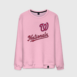 Свитшот хлопковый мужской Washington Nationals - baseball team!, цвет: светло-розовый