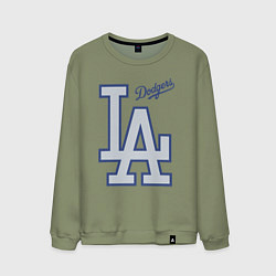 Свитшот хлопковый мужской Los Angeles Dodgers - baseball team, цвет: авокадо