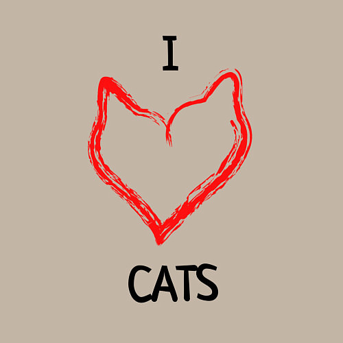 Мужской свитшот I Люблю Cats / Миндальный – фото 3